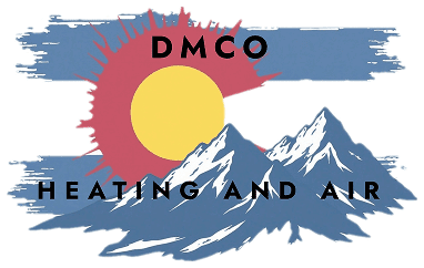 Mountain logo with DMCO Heating and Air.