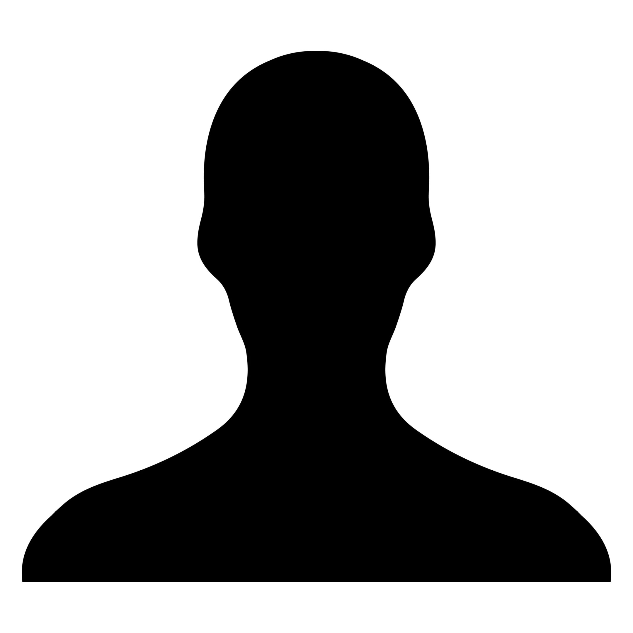 Silhouette of a person on white background.